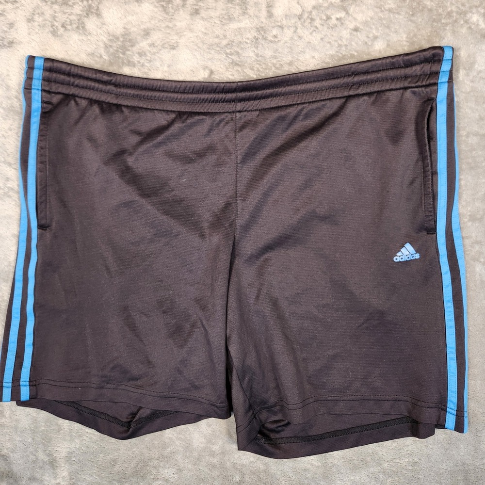 Adidas Shorts Mens Large Black Good Climalite 3-Stripe Athletic Gym 201214